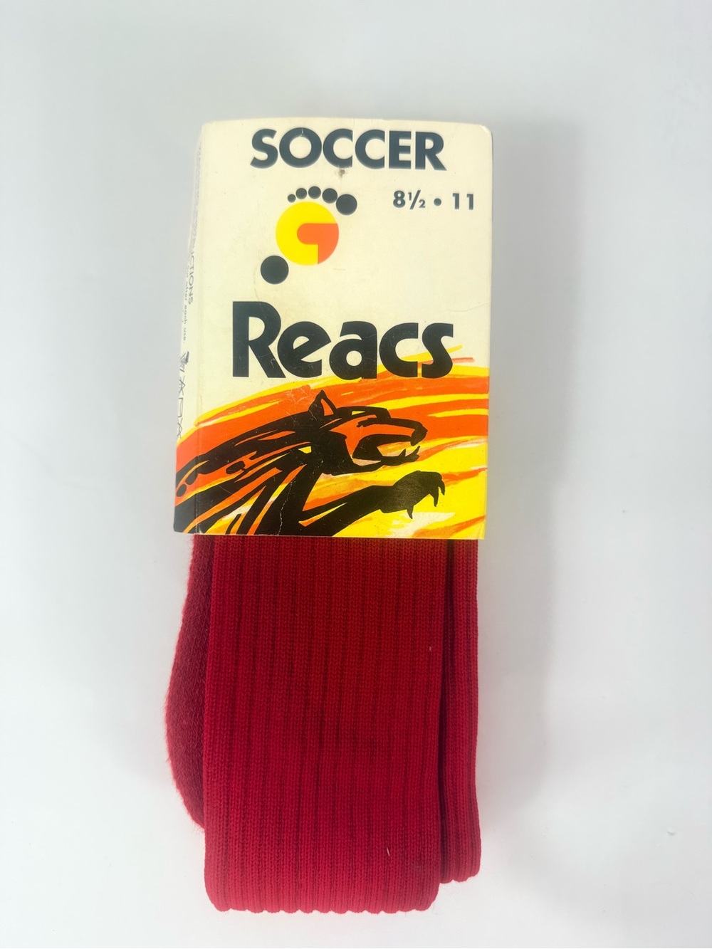 VTG Reacs Soccer Socks Red Softer Cushioned Sole Built-In Memory NOS